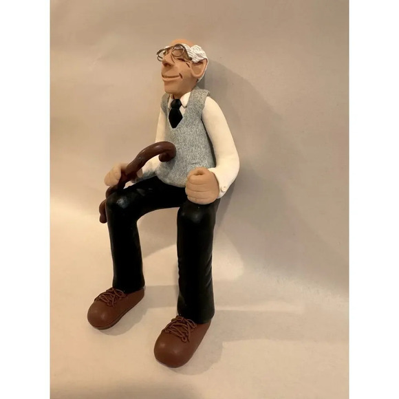D Manning Limited Edition Shelf Sitter "Over The Hill" Old Man  7" New - Picture 2 of 5